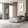 Lit double rembourré 140x200 avec rangement moderne Priya F Dimensions