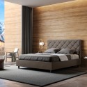 Lit double 170x200 avec rangement moderne rembourré Priya M3 Dimensions