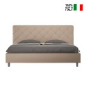 Lit king-size 180x200 avec rangement rembourré Priya K 