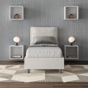 Lit simple avec coffre 80x190 coussin tête de lit rembourré Antea S Choix