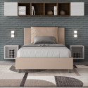 Lit avec rangement 120x190 cm avec tête de lit rembourrée Antea P Vente