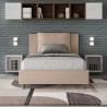 Lit avec rangement 120x190 cm avec tête de lit rembourrée Antea P Vente
