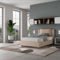 Lit avec rangement 120x190 cm avec tête de lit rembourrée Antea P Réductions