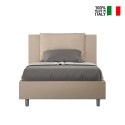 Lit avec rangement 120x190 cm avec tête de lit rembourrée Antea P Offre