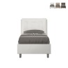 Lit simple 80x190 avec rangement et tête de lit rembourrée Annalisa S Promotion