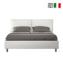 Lit double avec rangement 160x190 tête de lit coussins Antea M Offre