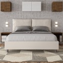 Lit double avec rangement 160x190 tête de lit coussins Antea M Vente