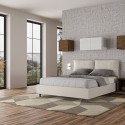 Lit double avec rangement 160x190 tête de lit coussins Antea M Réductions