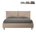 Lit double avec rangement 160x190 tête de lit coussins Appia M Promotion