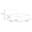 Lit double avec rangement 160x200 coussins rembourrés Antea M1 