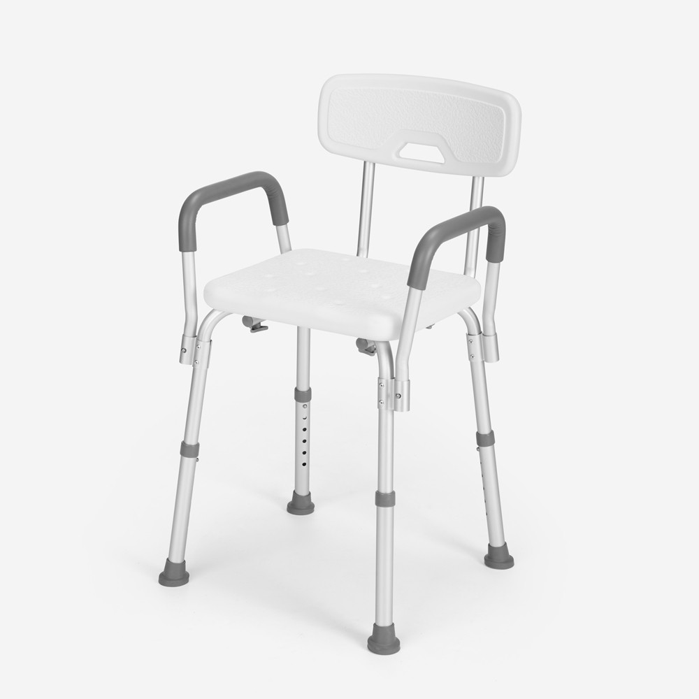 Chaise de douche avec dossier et accoudoirs pour personnes âgées ou en situation de handicap Maple