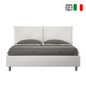 Lit double avec rangement 160x200 tête de lit coussins Appia M1 