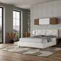 Lit double avec rangement 160x200 tête de lit coussins Appia M1 