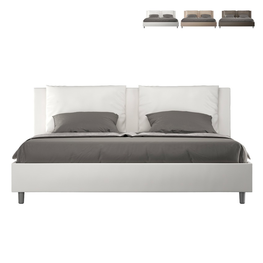Lit double 180x200 king size avec rangement rembourré Antea K Prix