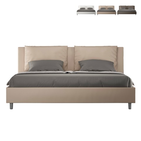 Lit double 180x200 king size avec rangement rembourré Antea K Promotion