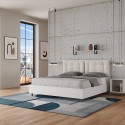 Lit double avec rangement 160x190cm en bois avec coussins Egos Annalisa 