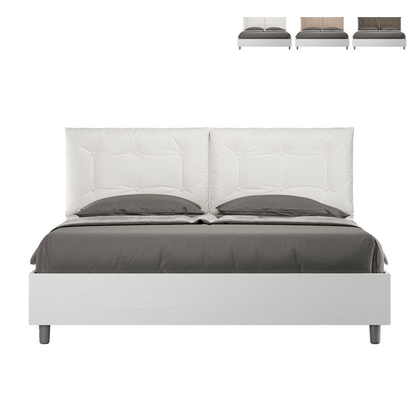 Lit double avec rangement 160x190cm en bois avec coussins Egos Annalisa Prix Lit double avec rangement 160x190cm en bois avec coussins Egos Annalisa Prix