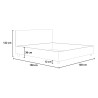 Lit double avec rangement 160x190cm en bois avec coussins Egos Annalisa 
