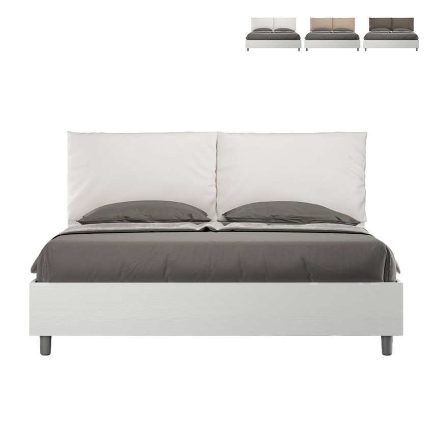 Lit coffre double en bois 160x190 cm avec coussins Egos Antea Prix Lit coffre double en bois 160x190 cm avec coussins Egos Antea Prix
