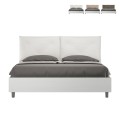 Lit double avec rangement 160x190cm coussins bois Egos Appia Promotion