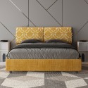 Lit double avec rangement 160x190 tissu Mados Giada Agata 