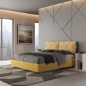 Lit double avec rangement 160x190 tissu Mados Giada Agata 