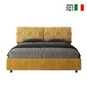 Lit double avec rangement 160x190 tissu Mados Giada Agata 