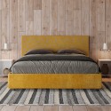 Lit-coffre double en tissu 160x190 conteneur de rangement moderne Arla Norris Era Vente