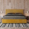 Lit-coffre double en tissu 160x190 conteneur de rangement moderne Arla Norris Era Vente
