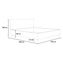 Lit-coffre double en tissu 160x190 conteneur de rangement moderne Arla Norris Era 