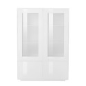 Buffet de salon vaisselier avec vitrine 100cm design moderne blanc Syfe Remises