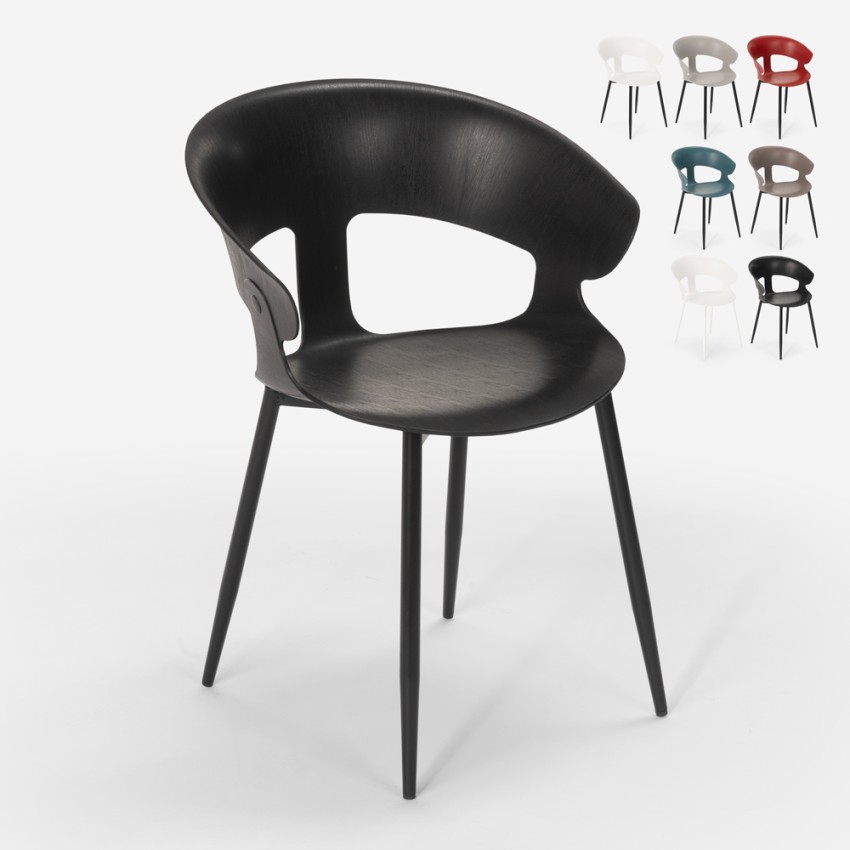 Chaise design moderne en métal polypropylène pour cuisine bar restaurant Evelyn Caractéristiques Chaise design moderne en métal polypropylène pour cuisine bar restaurant Evelyn Caractéristiques