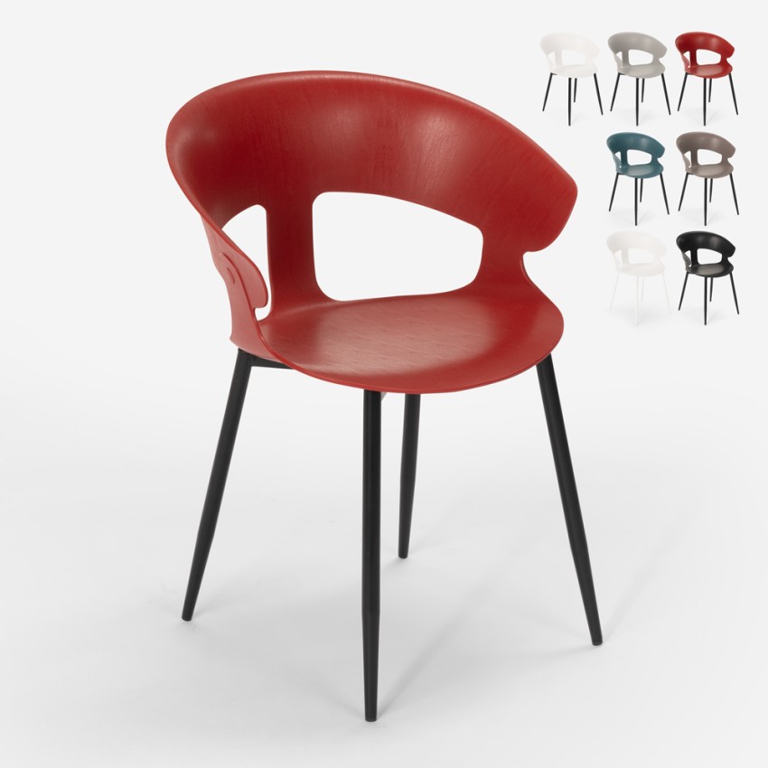 Chaise design moderne en métal polypropylène pour cuisine bar restaurant Evelyn Prix Chaise design moderne en métal polypropylène pour cuisine bar restaurant Evelyn Prix