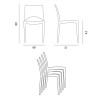Table carrée 60x60 pied acier et plateau noir avec 2 chaises colorées Paris Pistachio 