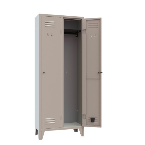 Casier vestiaire en métal 2 compartiments bureau gymnase Stylo Promotion