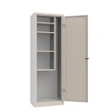 Armoire de rangement balais en métal multi-usage avec 4 étagères et serrure Mopp Promotion