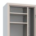 Armoire de rangement balais en métal multi-usage avec 4 étagères et serrure Mopp Remises
