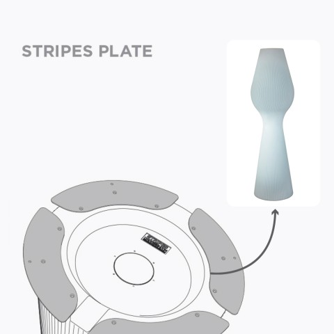 Lot de 4 plaques stabilisatrices pour lampadaire Stripes
