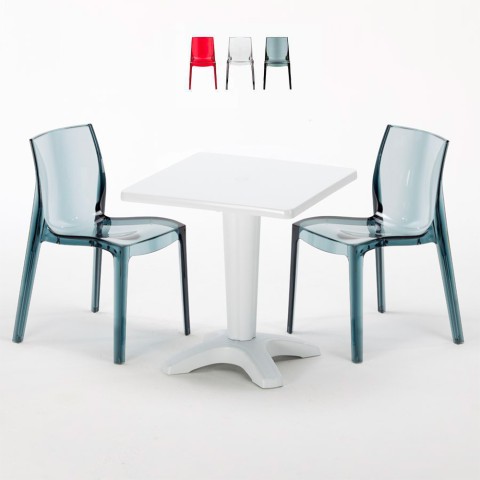 Table et 2 chaises colorées...
