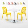 Table Carrée Blanche 70x70cm et 2 Chaises Colorées bar café Wedding Cocktail Réductions
