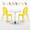 Table ronde blanche 70x70 2 Chaises Colorées Intérieur Bar Café WEDDING Long Island Remises