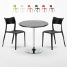 Table ronde noire 70x70cm 2 Chaises Colorées bar café Parisienne Cosmopolitan Réductions