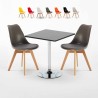 Table noire carrée 70x70cm Avec 2 Chaises Colorées intérieur bar café Nordica Mojito Catalogue