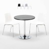 Table Ronde Noire 70x70cm Avec 2 Chaises Colorées Et Transparentes Set Intérieur Bar Café Lollipop Gold Vente