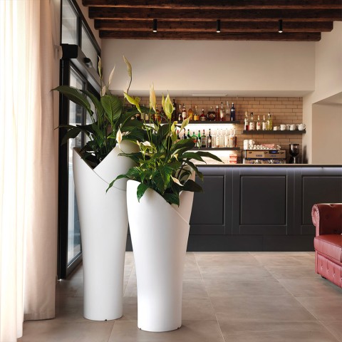 Grand vase lumineux RVB LED planteur bar restaurant moderne Assia