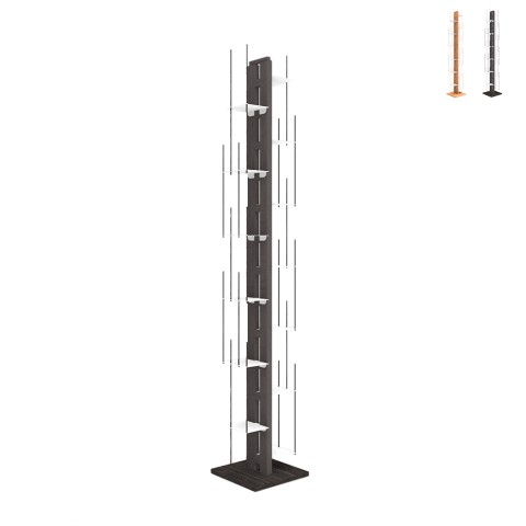Bibliothèque colonne verticale en bois 13 étagères h195cm Zia Veronica H Promotion