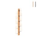 Bibliothèque murale verticale h150cm en bois 10 étagères Zia Veronica WMH Promotion