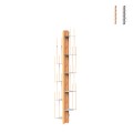 Bibliothèque murale verticale h150cm en bois 10 étagères Zia Veronica WMH Promotion