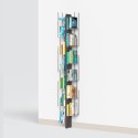Bibliothèque murale verticale h195cm en bois 13 étagères Zia Veronica WH Dimensions