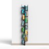Bibliothèque murale verticale h195cm en bois 13 étagères Zia Veronica WH Prix